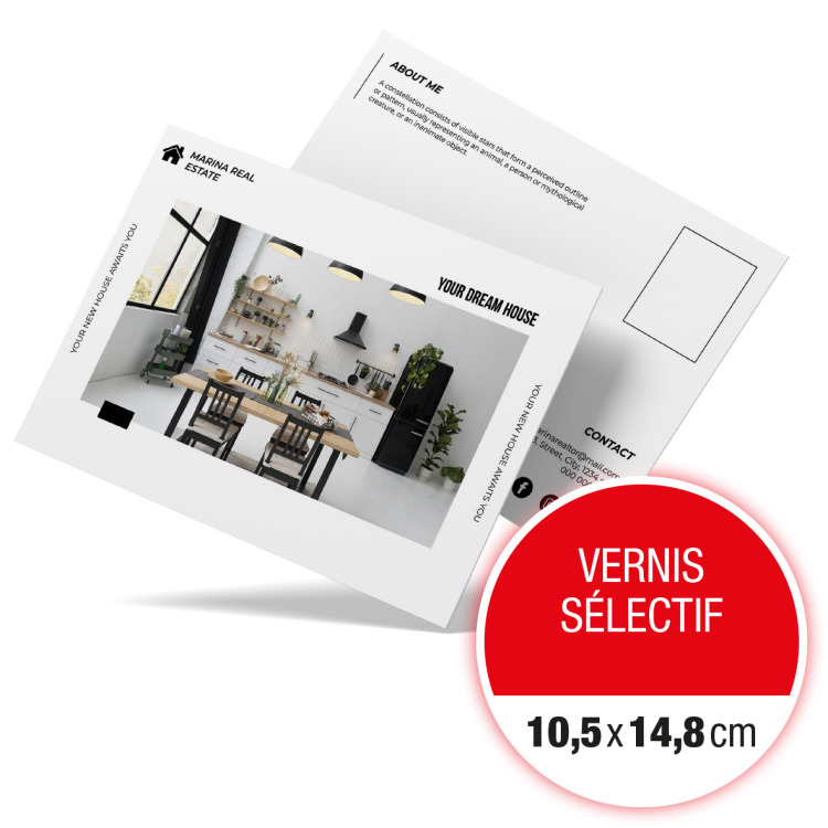 Cartes Vernis sélectif 10,5 x 14,8 cm