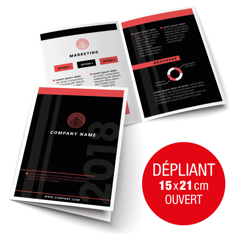 Dépliant 15 x 21 cm (Ouvert)